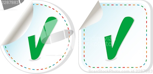 Image of Abstract check box stickers with check mark