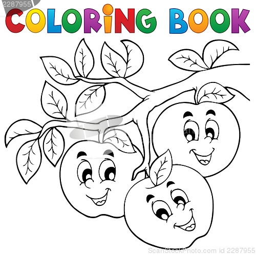 Image of Coloring book fruit theme 1