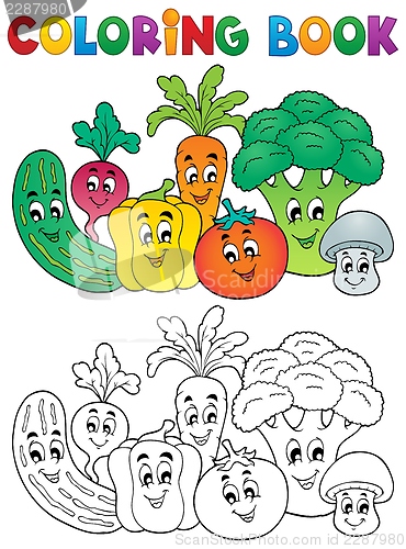 Image of Coloring book vegetable theme 2