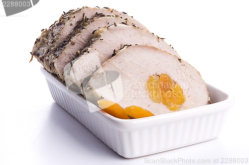 Image of Roasted pork loin with dried apricots