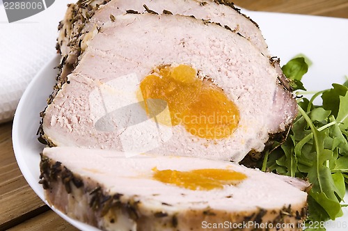 Image of Roasted pork loin with dried apricots