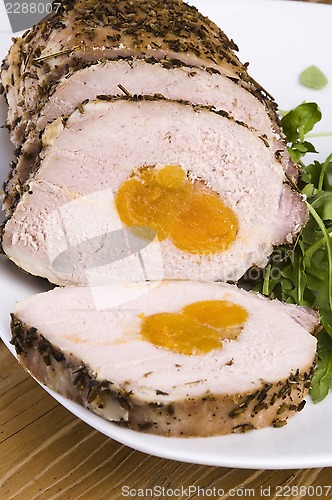 Image of Roasted pork loin with dried apricots