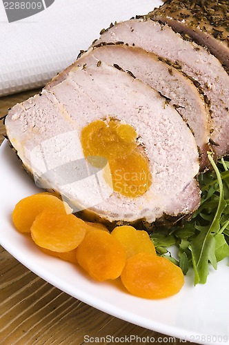 Image of Roasted pork loin with dried apricots