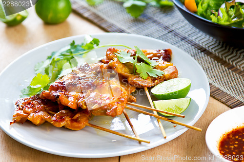 Image of Grilled chicken with chili sauce