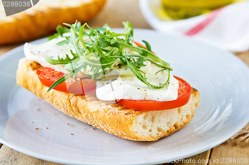 Image of Mozzarella with rocket sandwich