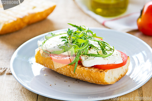 Image of Mozzarella with rocket sandwich