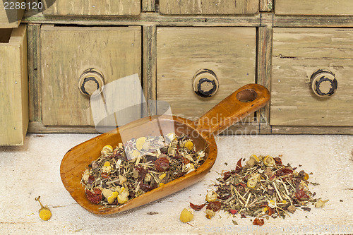 Image of organic herbal tea with chamomile