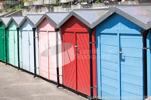 Image of Colored beach huts