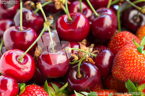 Image of Strawberries and cherry