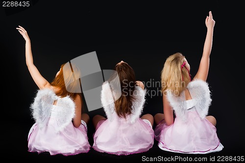 Image of young women as angel
