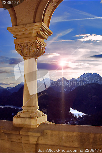 Image of sun old marble and  column  