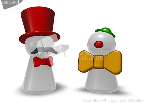 Image of clown and ringmaster
