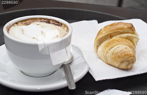 Image of Croissant with Cappuccino