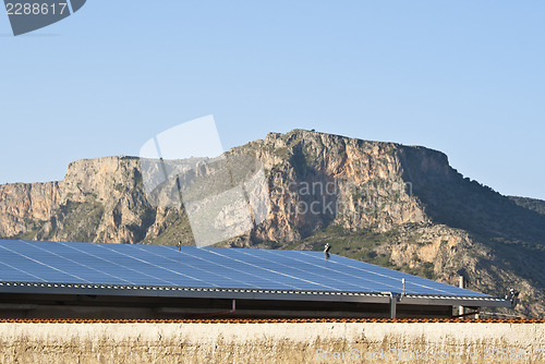 Image of view of solar panels in the mountains