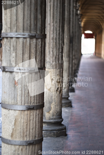 Image of ancient porch in bologna