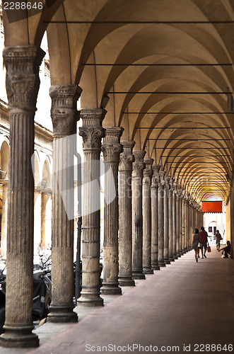 Image of ancient porch in bologna