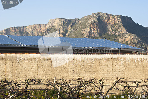 Image of solars panels in the mountain