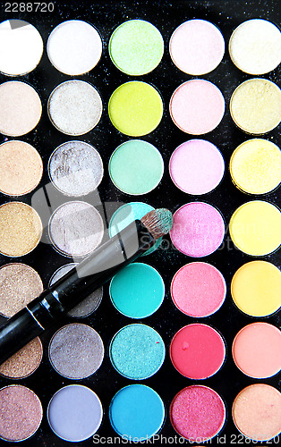 Image of Makeup palette and brushes