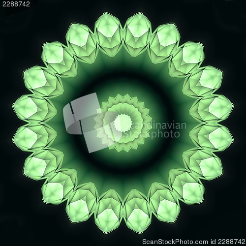 Image of Abstract green shape on black