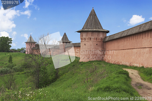 Image of Suzdal ancient Kremlin in spring day