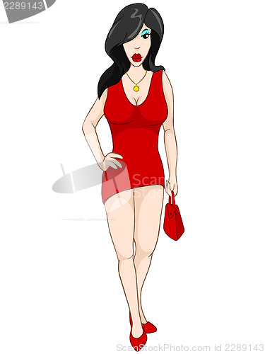 Image of Woman in Red