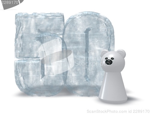 Image of ice number and polar bear