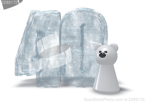 Image of ice number and polar bear