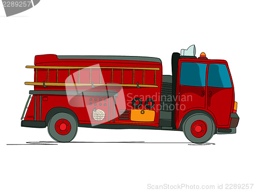 Image of Fire truck cartoon
