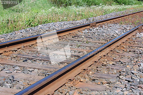 Image of Railroad Tracks Close Up