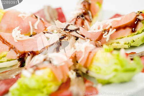 Image of food salmon anchovy salad