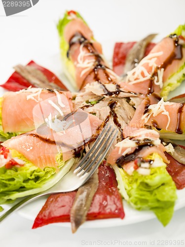 Image of food salmon anchovy salad