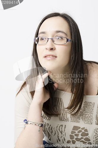 Image of real woman with glasses