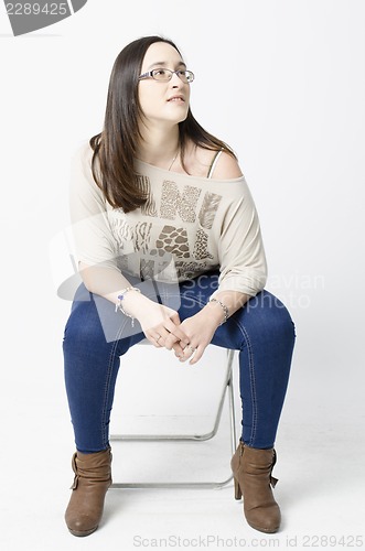 Image of real woman with glasses