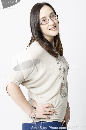 Image of real woman with glasses