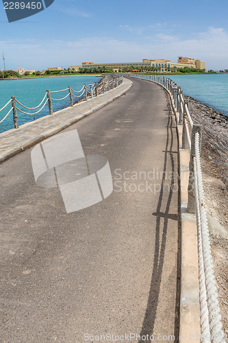 Image of Narrow walkway along the sea