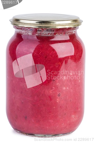 Image of Glass jar with horseradish sauce