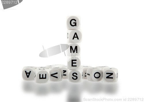 Image of DIce with letters, isolated