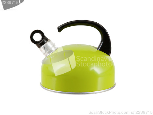 Image of Green kettle isolated