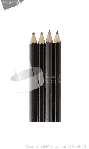 Image of Four short pencils isolated