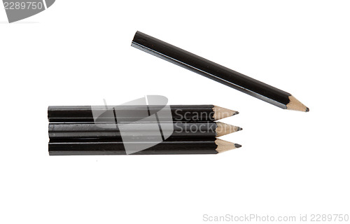 Image of Four short pencils isolated