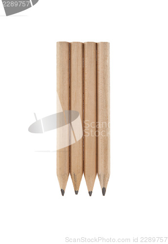 Image of Four short pencils isolated