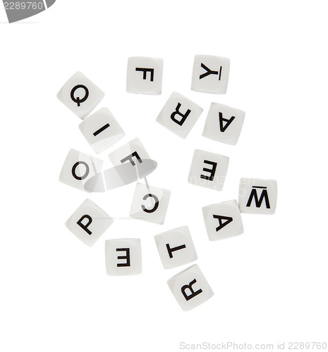 Image of DIce with letters, isolated