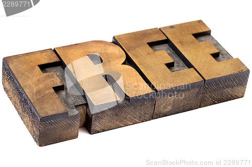 Image of free word in wood type