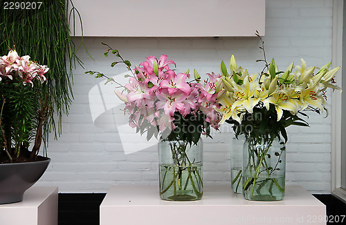 Image of Amazing flowers in vases 