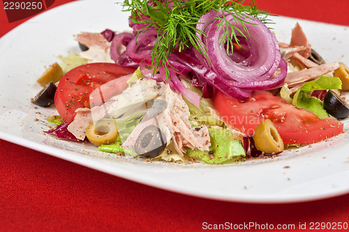 Image of chicken meat filet salad