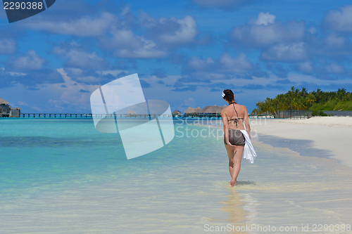 Image of happy woman enjoy  summer time