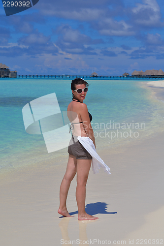 Image of happy woman enjoy  summer time