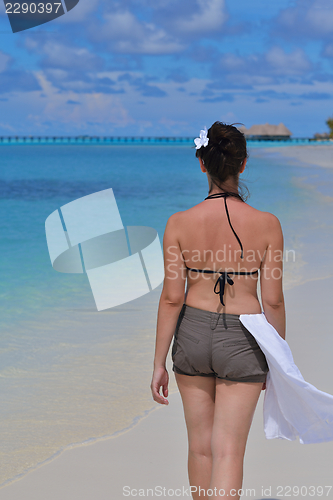 Image of happy woman enjoy  summer time