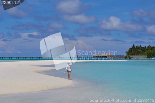 Image of happy woman enjoy  summer time