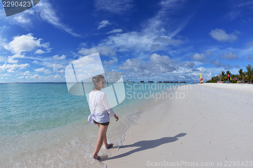 Image of happy woman enjoy  summer time